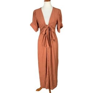 Free People Vintage Summer Midi Dress Chocolate Swirl